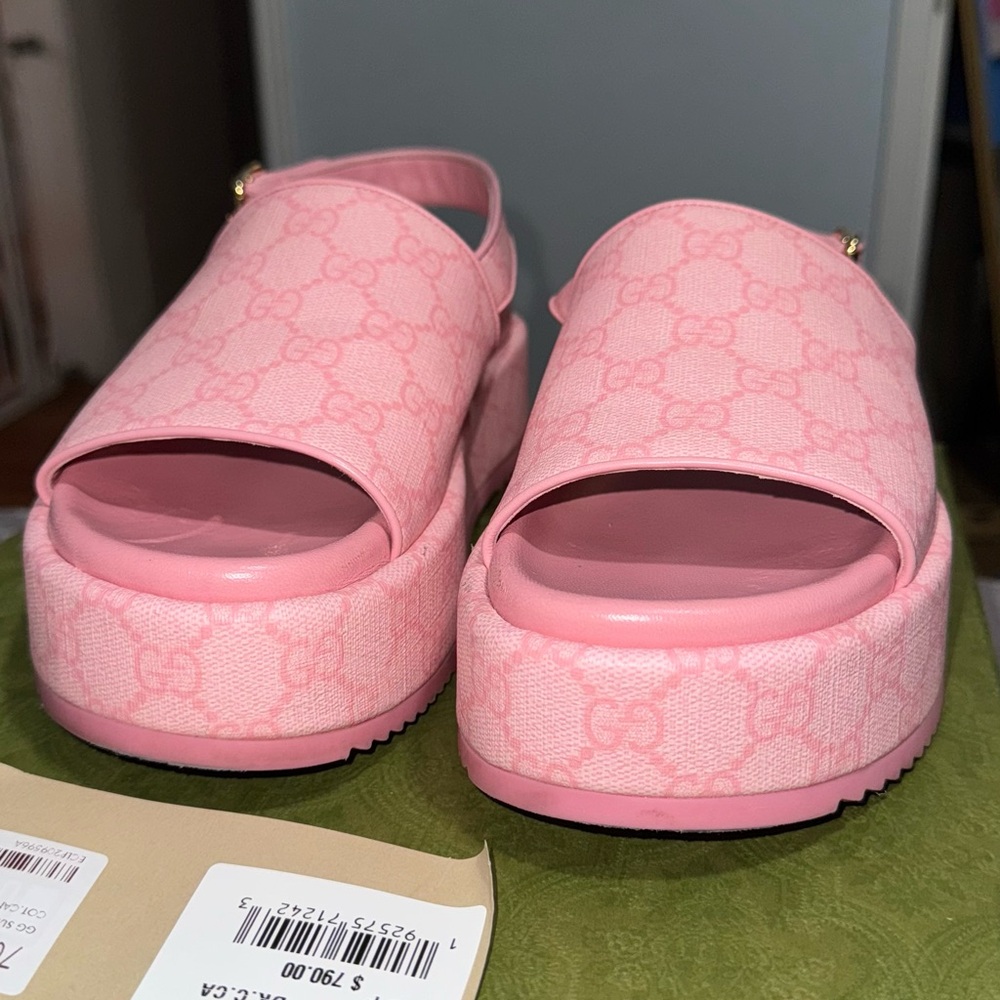 Gucci Light Pink Platform Slides